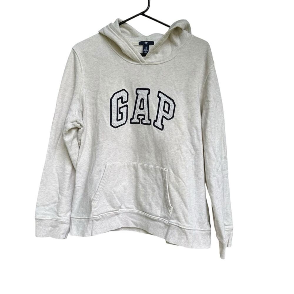 Gap Logo Hoodie Sweatshirt Oatmeal XL